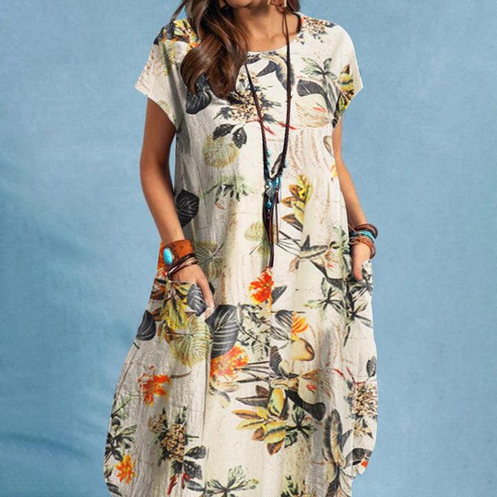 Damen Midikleid für den Sommer mit kurzen Ärmeln