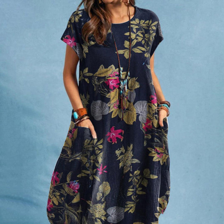 Damen Midikleid für den Sommer mit kurzen Ärmeln