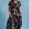 Damen Midikleid für den Sommer mit kurzen Ärmeln