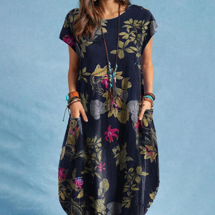 Damen Midikleid für den Sommer mit kurzen Ärmeln