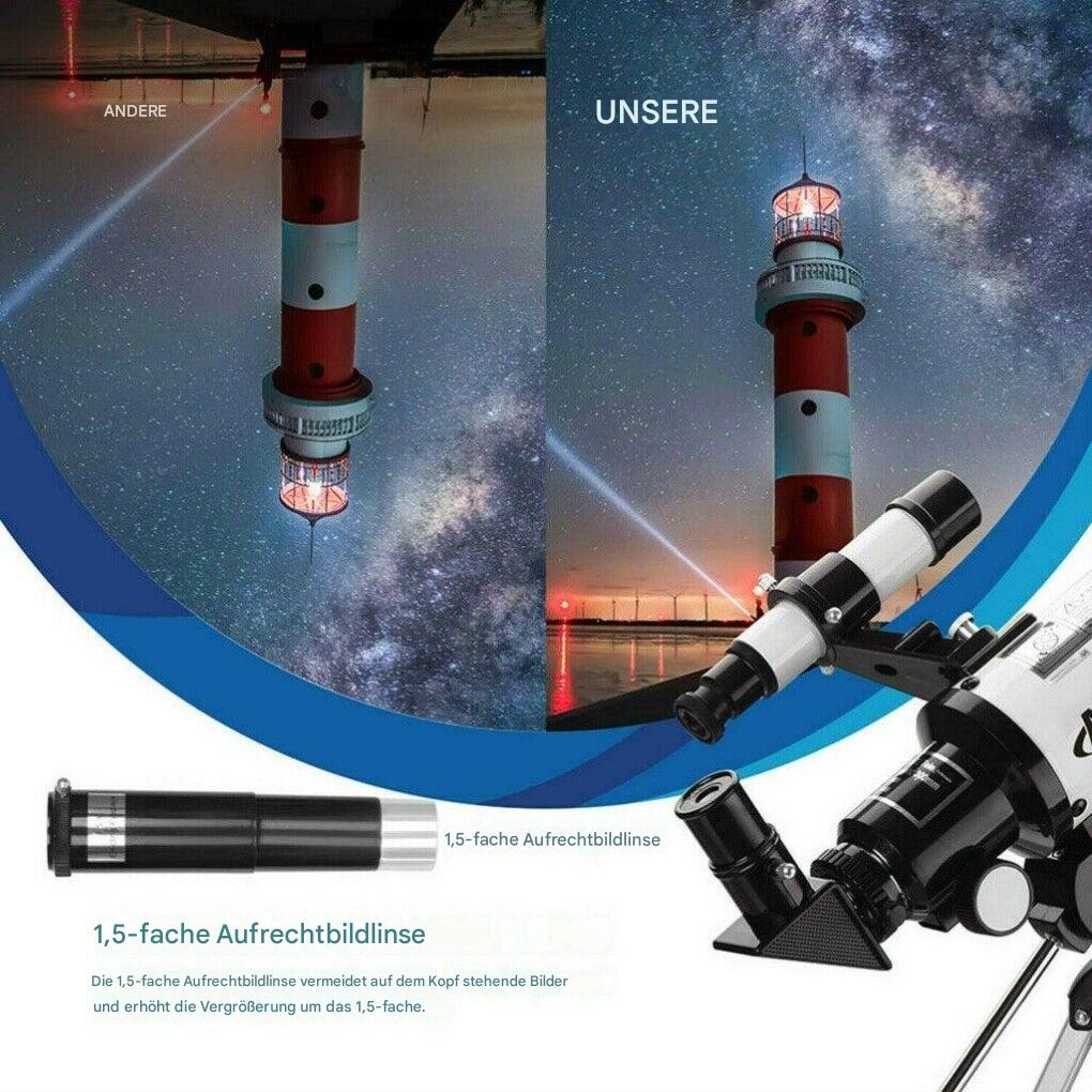 Professionelles 300/70-mm-Teleskop mit Stativ und Handyhalterung
