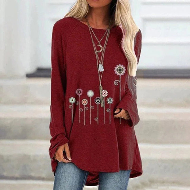 Sweatshirt mit 3D-Blumenstickerei