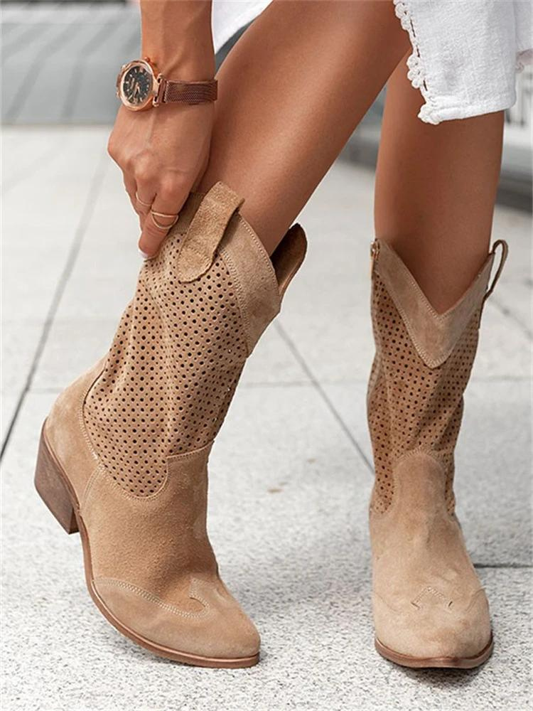Damen-Cowboy-Stiefeletten im Western-Stil