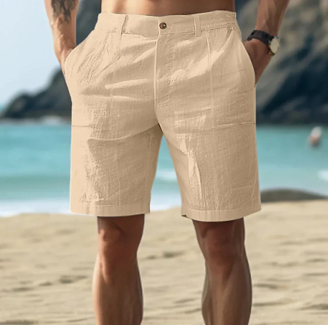 Herren Leinen Shorts mit Taschen für den Sommer