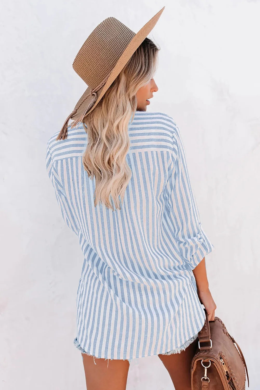 Damen Langarmshirt mit Knopfverschluss und Brusttaschen