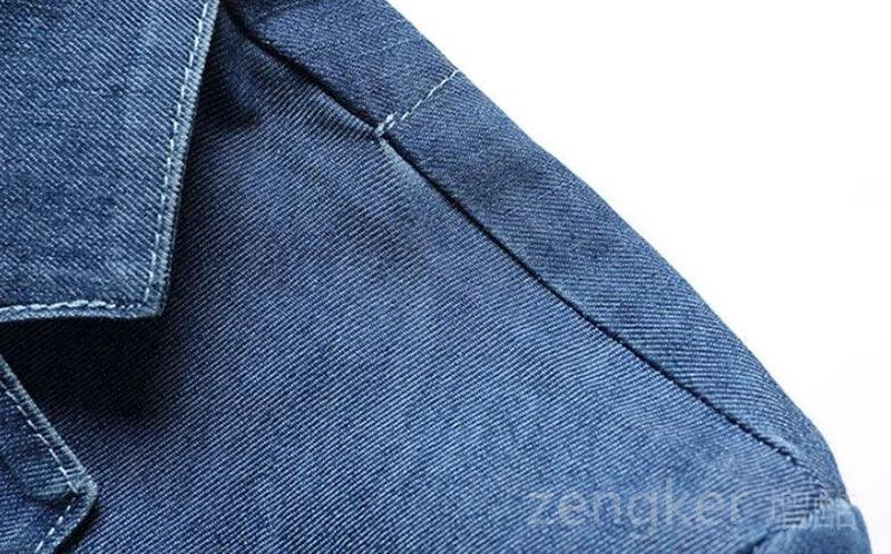 Herren-Denim-Blazer mit aufgesetzten Taschen