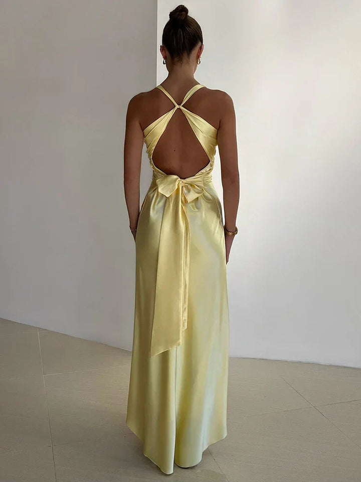 Abendkleid für Damen, ärmellos, mit Neckholder-Ausschnitt