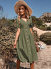 Baumwollkleid mit V-Ausschnitt für Frühling/Sommer