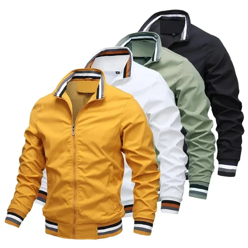 Herren-Bomberjacke mit Reißverschluss und Rippbündchen