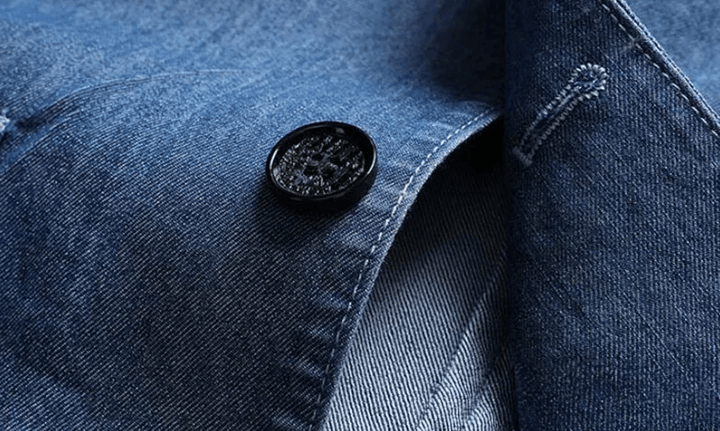 Herren-Denim-Blazer mit aufgesetzten Taschen