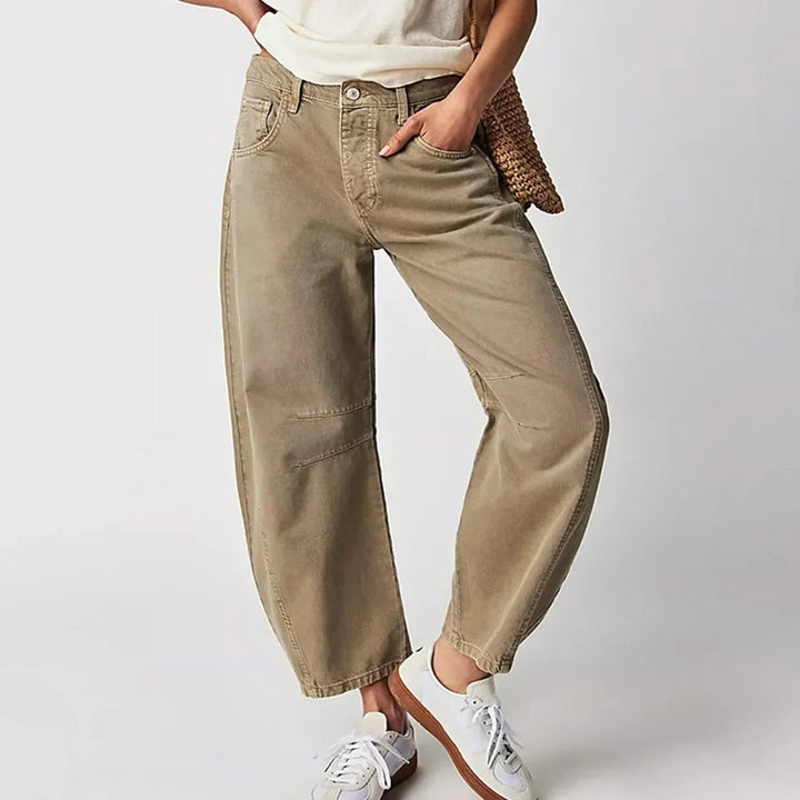 Weit geschnittene Hosen mit hoher Taille für Frauen