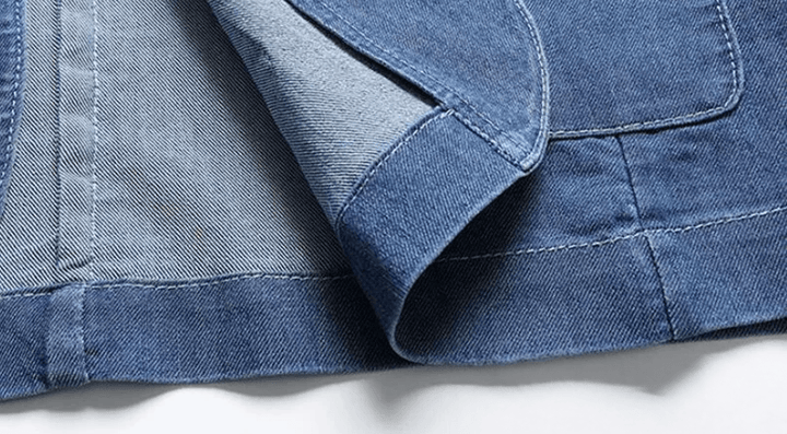 Herren-Denim-Blazer mit aufgesetzten Taschen