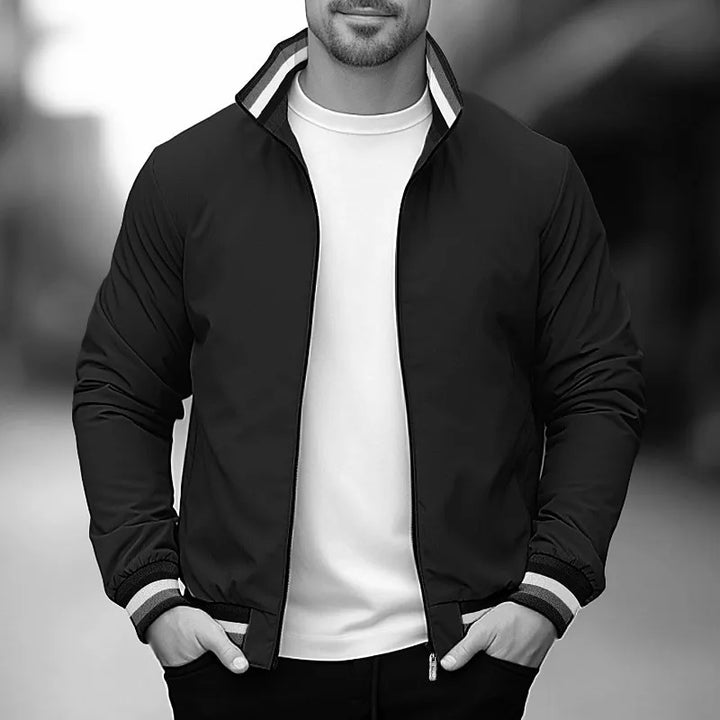 Herren-Bomberjacke mit Reißverschluss und Rippbündchen