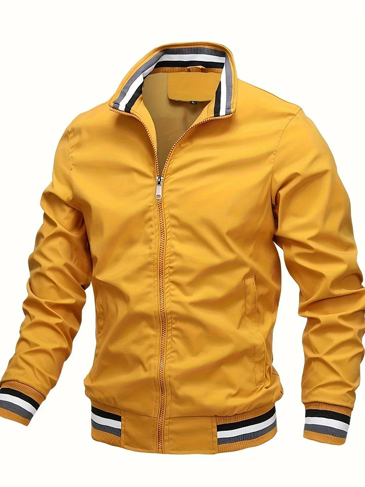 Herren-Bomberjacke mit Reißverschluss und Rippbündchen