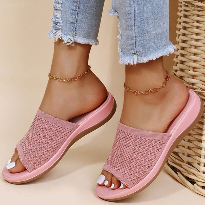 Damen Sommerschuhe mit offener Zehe und Slip-On Design