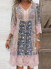 Damen Sommer Midi Kleid mit V-Ausschnitt und Blumenmuster