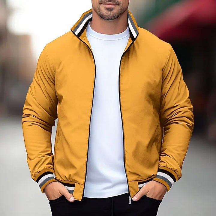 Herren-Bomberjacke mit Reißverschluss und Rippbündchen