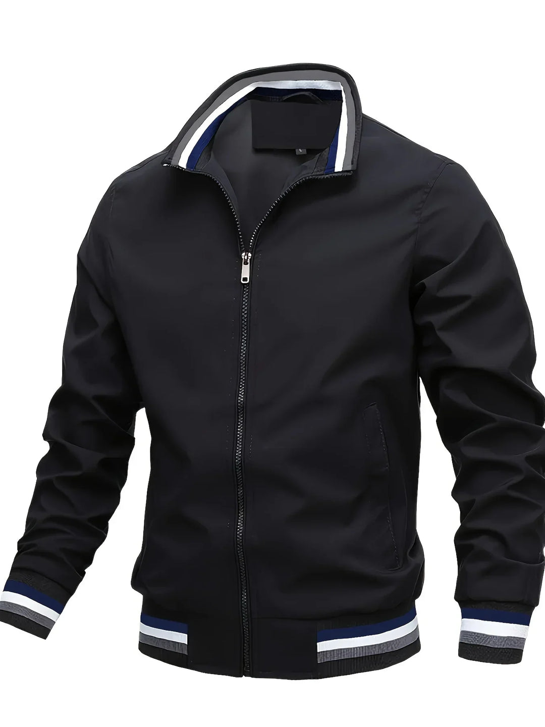 Herren-Bomberjacke mit Reißverschluss und Rippbündchen