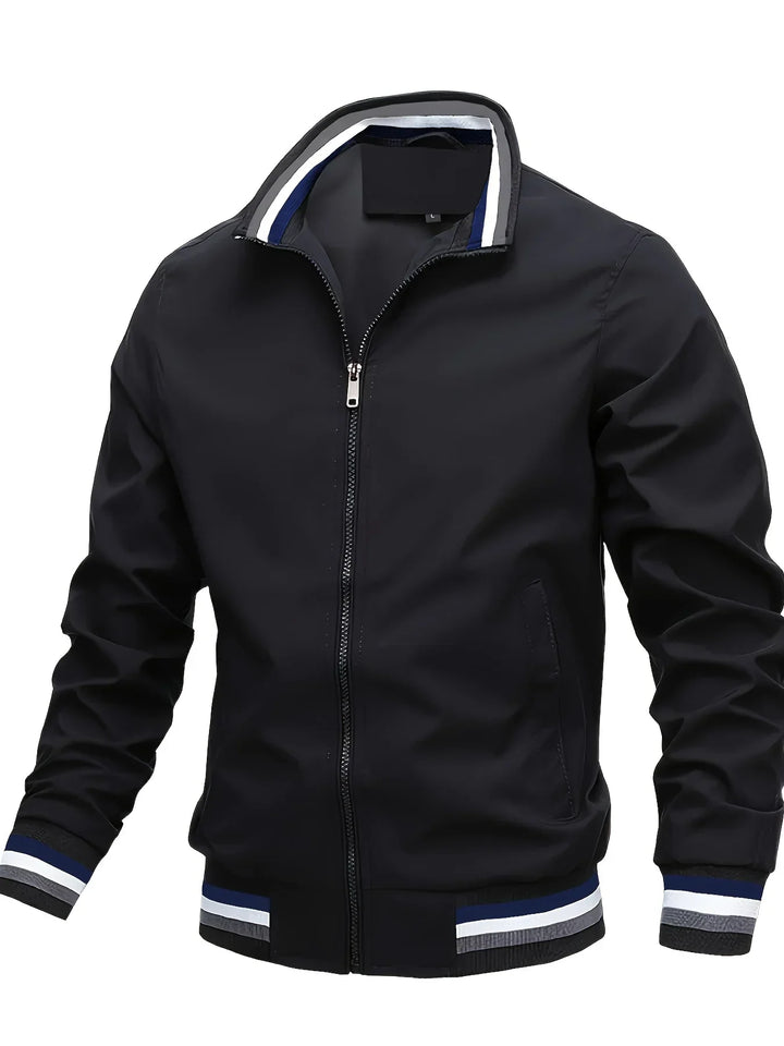 Herren-Bomberjacke mit Reißverschluss und Rippbündchen