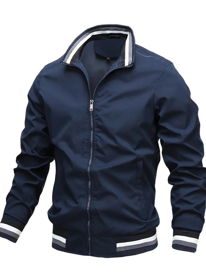 Herren-Bomberjacke mit Reißverschluss und Rippbündchen