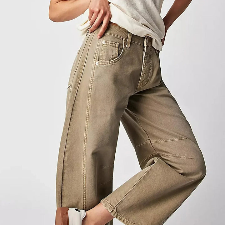 Weit geschnittene Hosen mit hoher Taille für Frauen