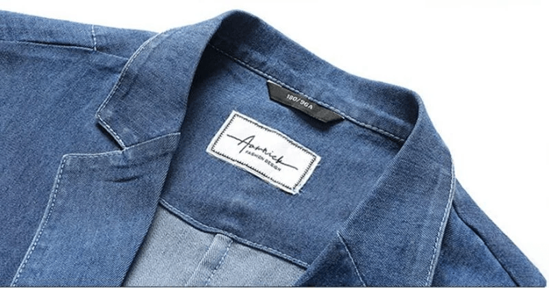 Herren-Denim-Blazer mit aufgesetzten Taschen