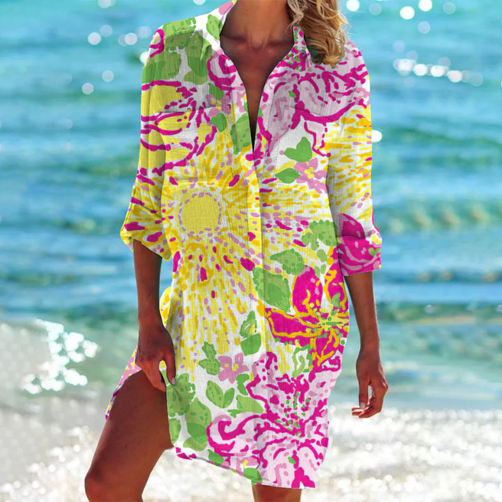 Damen Sommerkleid mit Knopfleiste für warme Tage