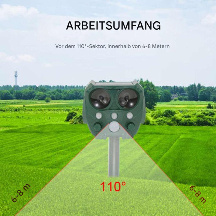 Ultraschall-Abwehrgerät gegen Katzen, Hunde, Füchse und Ratten