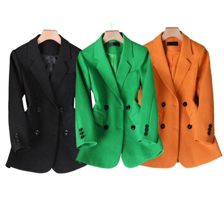 Damen Blazer mit langen Ärmeln und doppelreihiger Vorderseite