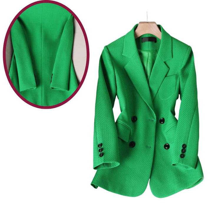 Damen Blazer mit langen Ärmeln und doppelreihiger Vorderseite