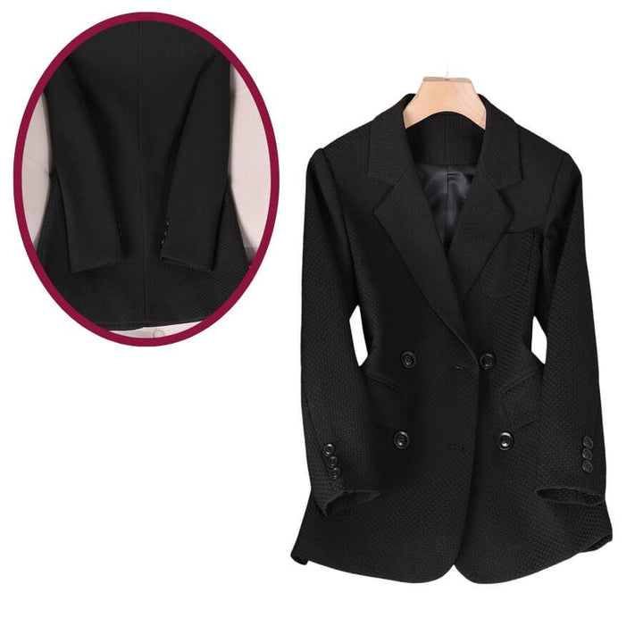 Damen Blazer mit langen Ärmeln und doppelreihiger Vorderseite