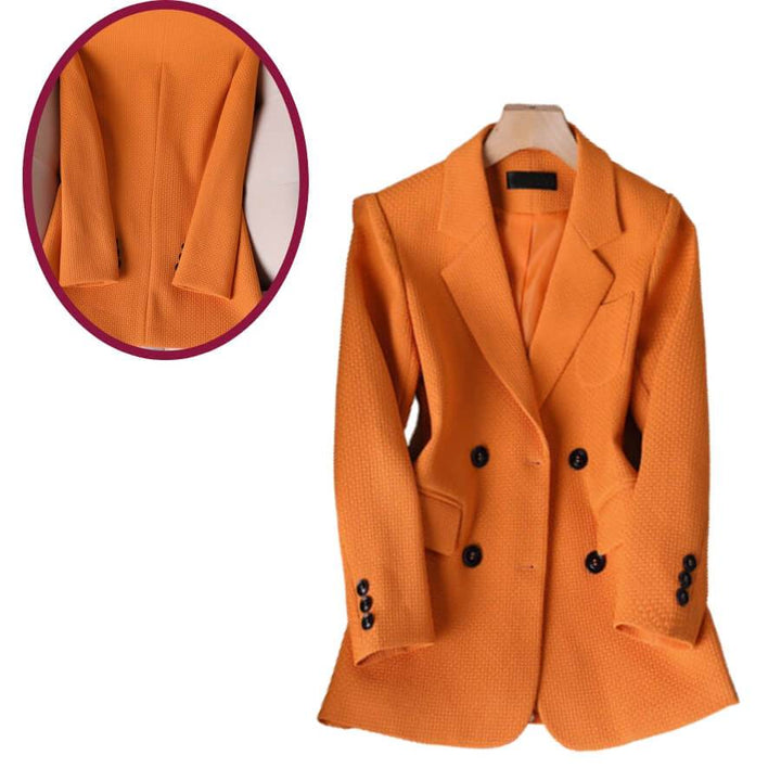 Damen Blazer mit langen Ärmeln und doppelreihiger Vorderseite