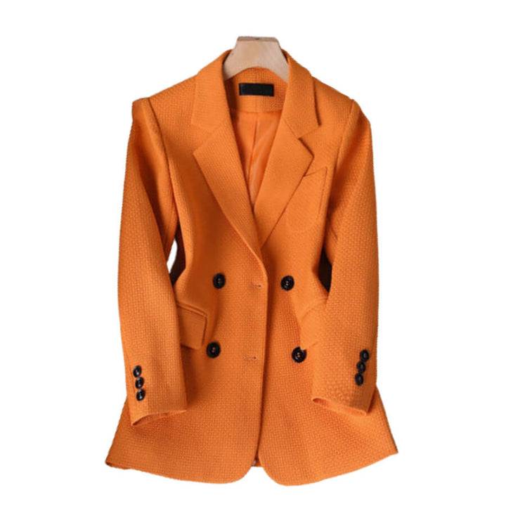 Damen Blazer mit langen Ärmeln und doppelreihiger Vorderseite