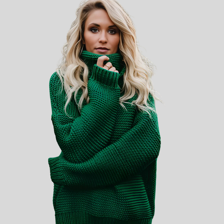 Luxuriöser Strickpullover mit Rollkragen für Damen