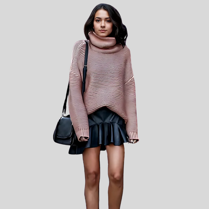 Luxuriöser Strickpullover mit Rollkragen für Damen