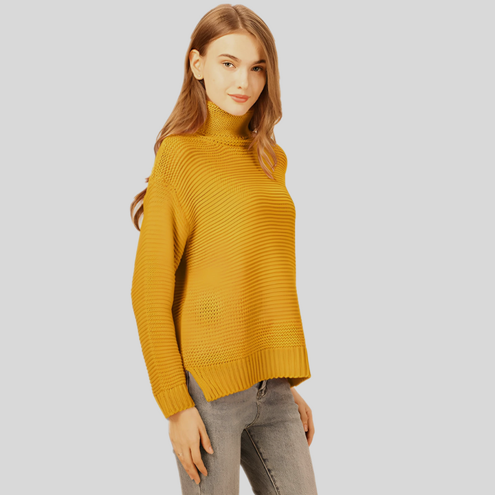 Luxuriöser Strickpullover mit Rollkragen für Damen