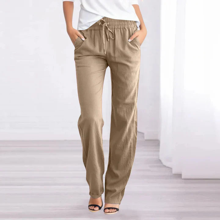 Luftige Baumwoll-Leinenhose für Damen