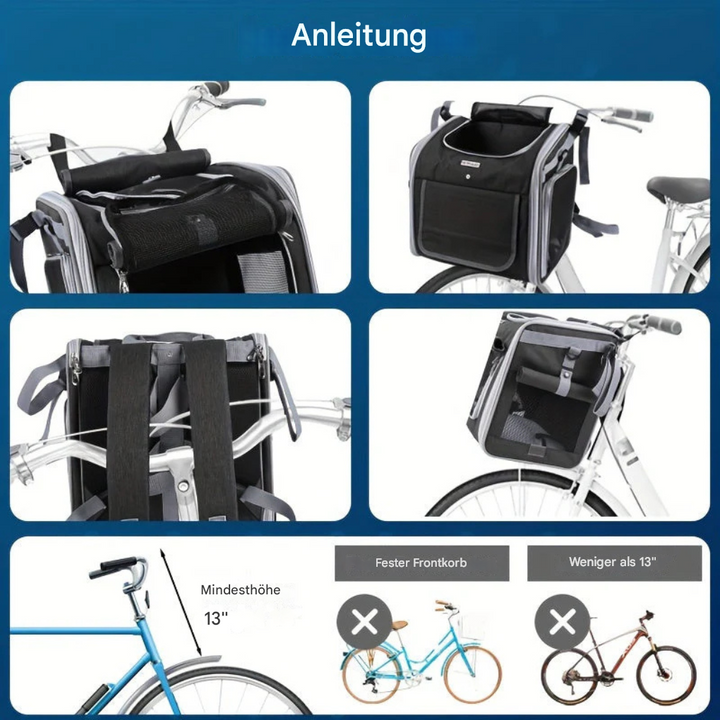 Erweiterbarer Fahrradkorb für Haustiere