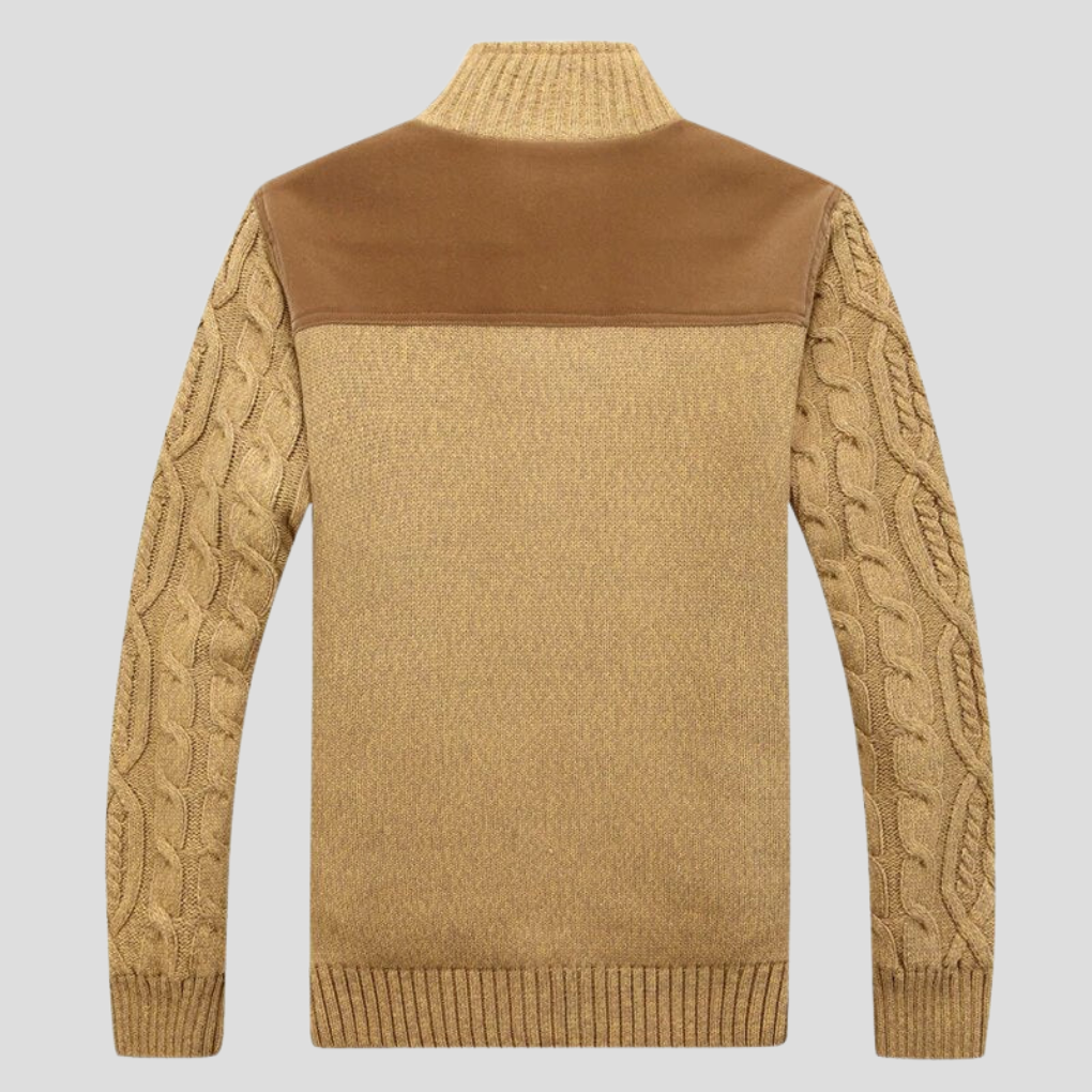 Herren-Strickjacke mit Plüschfutter