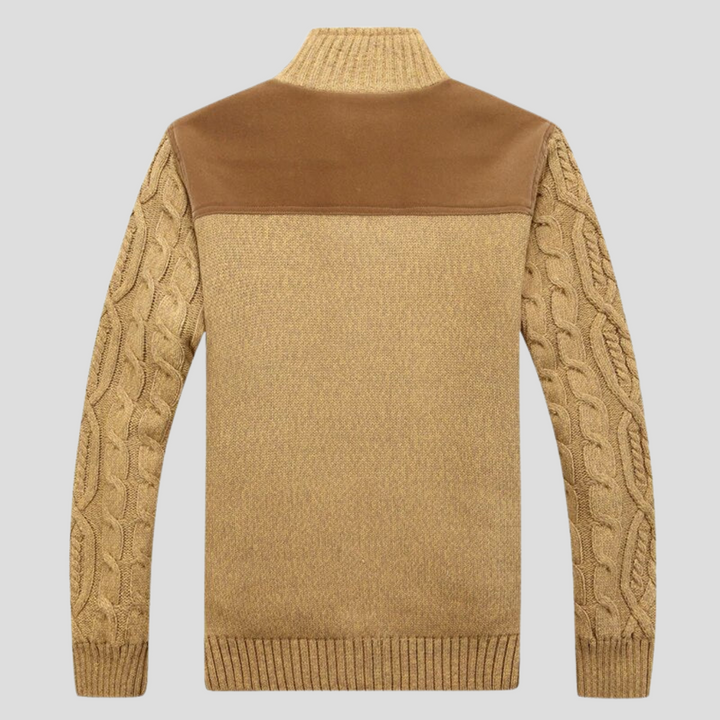 Herren-Strickjacke mit Plüschfutter