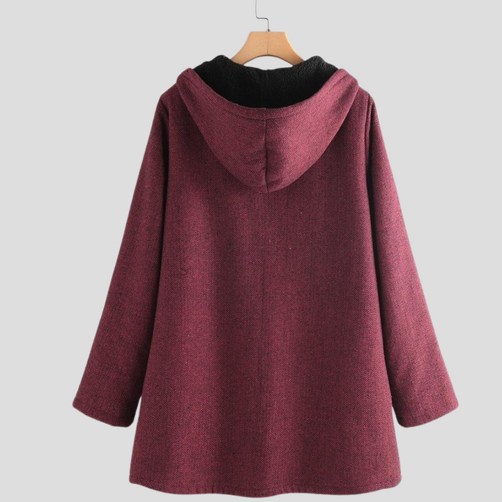 Damen-Kapuzenmantel aus festem Fleece