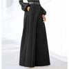 Einfarbige Damenhose mit weitem Bein