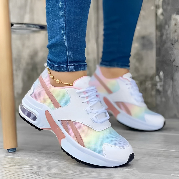 Damen-Sneaker mit Schnürverschluss und klobiger weißer Sohle