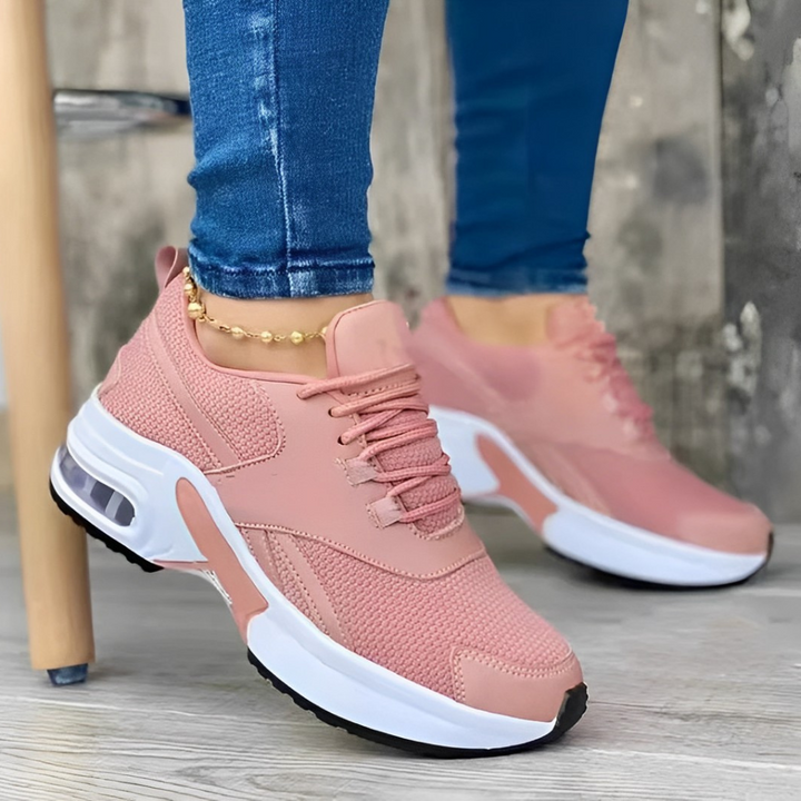 Damen-Sneaker mit Schnürverschluss und klobiger weißer Sohle
