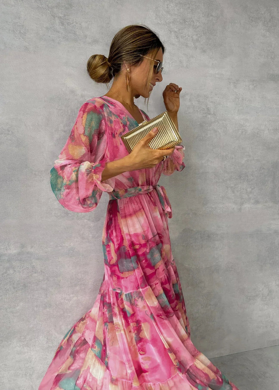 Langärmeliges Sommerkleid für Damen Modern und leicht