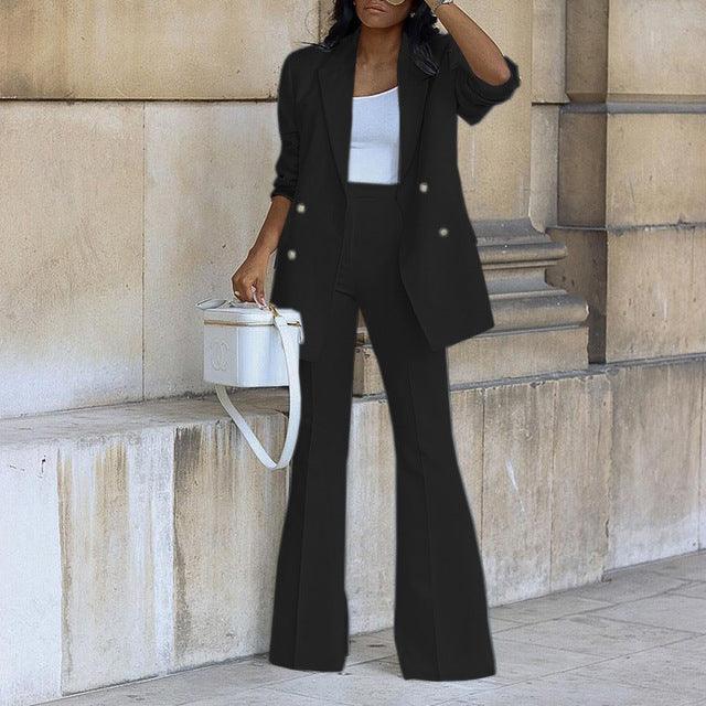 Damen-Blazer-Set mit Schlaghose