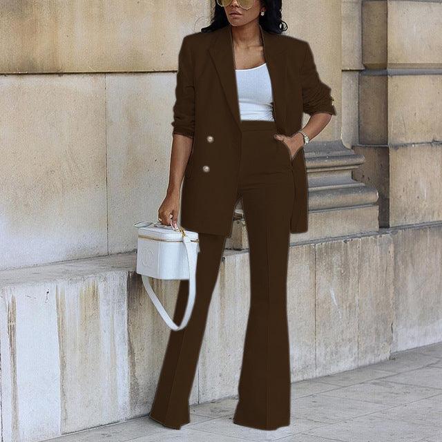 Damen-Blazer-Set mit Schlaghose