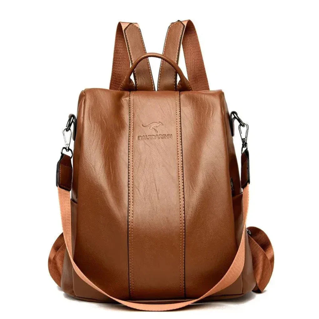 Damen-Rucksack aus diebstahlsicherem Leder, wandelbares Design mit versteckten Taschen für Reisen und den täglichen Gebrauch