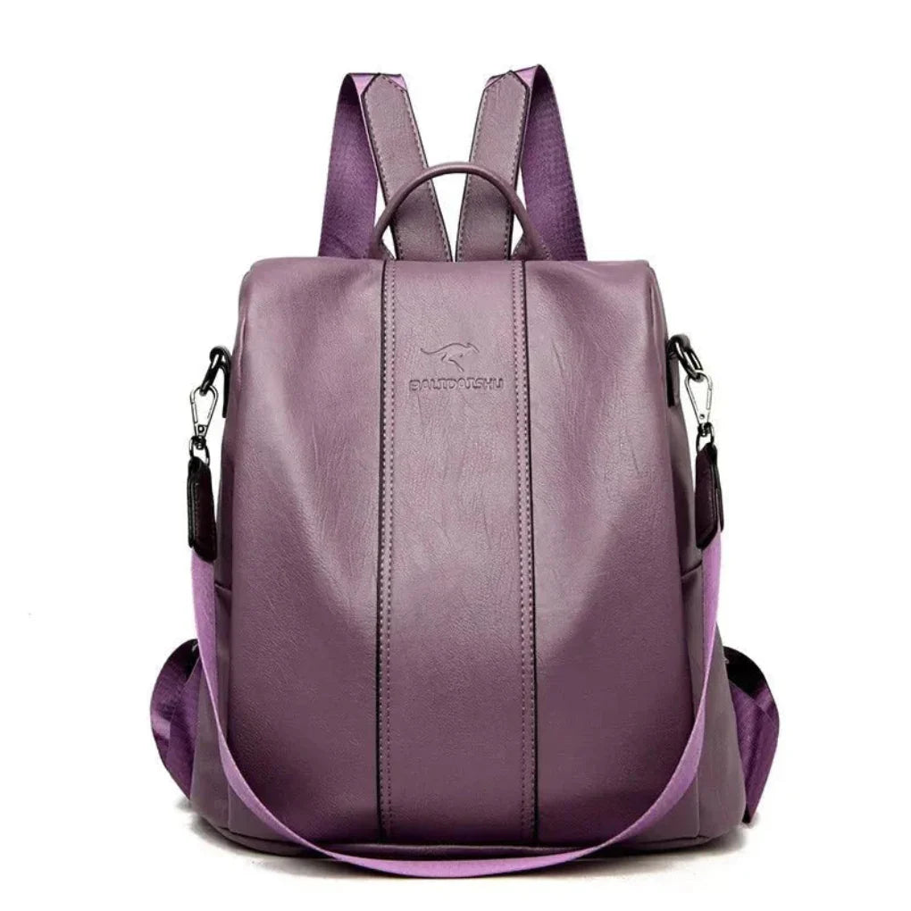 Damen-Rucksack aus diebstahlsicherem Leder, wandelbares Design mit versteckten Taschen für Reisen und den täglichen Gebrauch