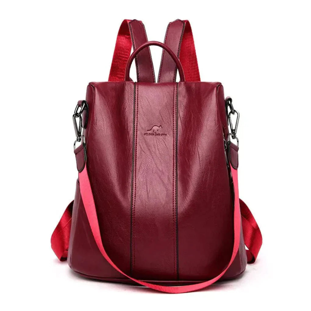 Damen-Rucksack aus diebstahlsicherem Leder, wandelbares Design mit versteckten Taschen für Reisen und den täglichen Gebrauch
